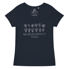 B&W Flowers V-Neck Tee