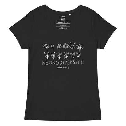 B&W Flowers V-Neck Tee