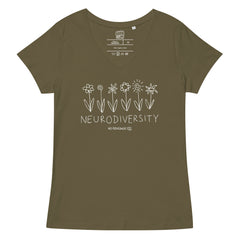 B&W Flowers V-Neck Tee